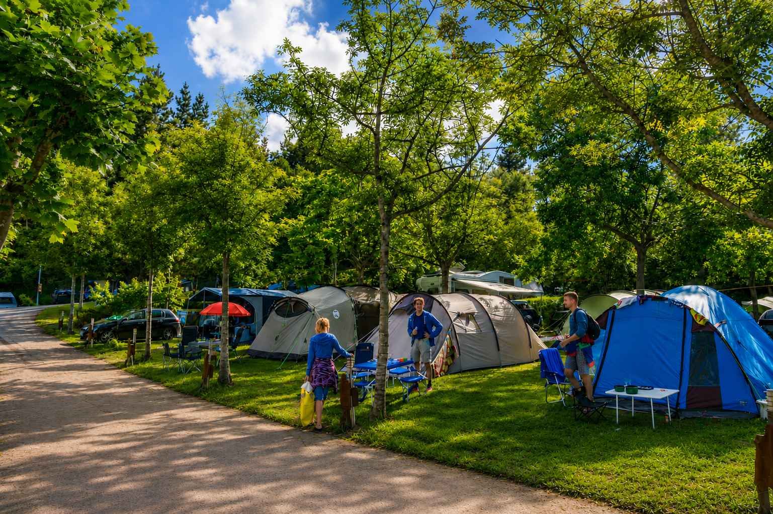 Parcelas de camping en Camping Itxaspe en la Costa Vasca